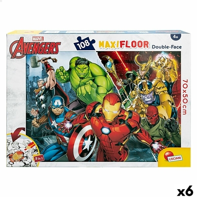 Product Παιδικό Παζλ The Avengers Διπλή όψη 108 Τεμάχια 70 x 1,5 x 50 cm (x6) base image