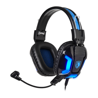 Product Headset Sades Gaming Element SA-702-BL, blue LED, 3.5mm base image