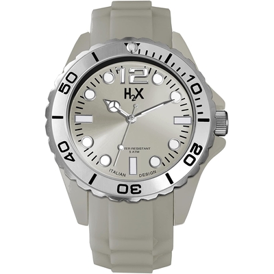 Product Ρολόι Unisex Haurex Sc382Uc2 (42mm) Καουτσούκ Λουράκι Ασημί base image