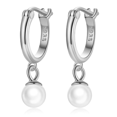 Product Σκουλαρίκι Bamoerα Κρίκος Sce1257 με Πέρλα, Ασήμι 925, Ασημί base image