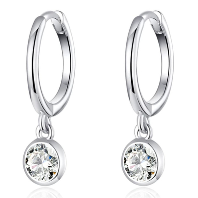 Product Σκουλαρίκι Bamoerα Κρίκος Sce830 με Κυβική Ζιρκόνια, Ασήμι 925, Ασημί base image