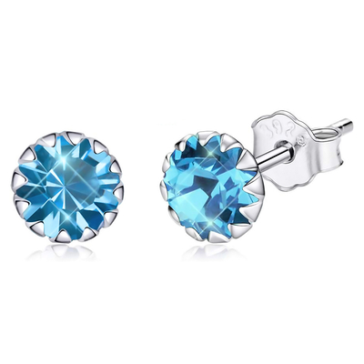 Product Σκουλαρίκι Bamoerα Καρφωτά Sce862-12 με Κυβική Ζιρκόνια, Ασήμι 925, Μπλε base image