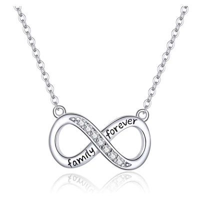 Product Κολιέ Bamoer Άπειρο Scn352 με Κυβική Ζιρκόνια, Ασήμι 925, Ασημί base image