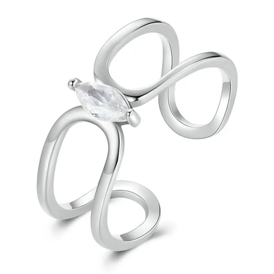 Product Δαχτυλίδι Bamoer SCR1065-E με Κυβική Ζιρκόνια, Ανοιγόμενο, Ασήμι 925, Ασημί base image