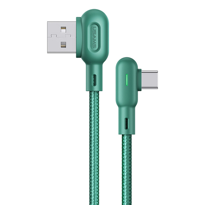 Product Καλώδιο USB Usams USB-C σε USB US-SJ457, 2.1A, γωνιακό, 1.2m, πράσινο base image