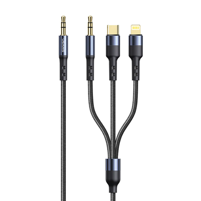 Product Καλώδιο Ήχου Usams 3.5mm σε Lightning/USB-C/3.5mm US-SJ556, 1.2m, μαύρο base image