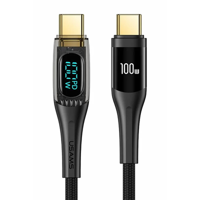 Product Καλώδιο USB-C Usams σε USB-C US-Sj590, 100W, 480Mbps, 1.2M, Μαύρο base image