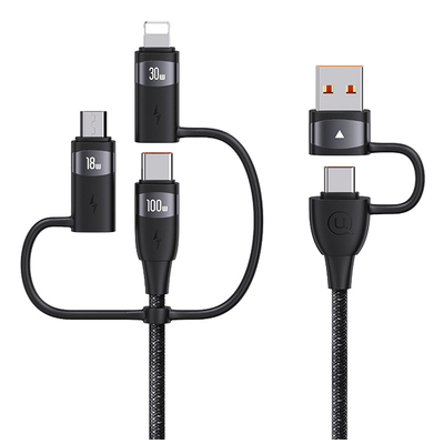 Product Καλώδιο USB Usams USB-C σε 3 in 1 US-SJ646, PD 100W, 2m, μαύρο base image