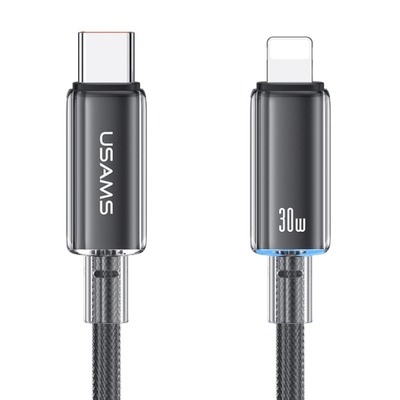 Product Καλώδιο Lightning Usams σε USB-C US-SJ659, 30W, 480Mbps, 1.2m, Μαύρο base image