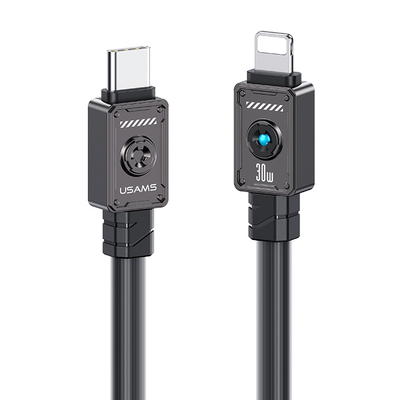 Product Καλώδιο Lightning Usams σε USB-C US-Sj685, 30W, 480Mbps, 1.2M, Μαύρο base image