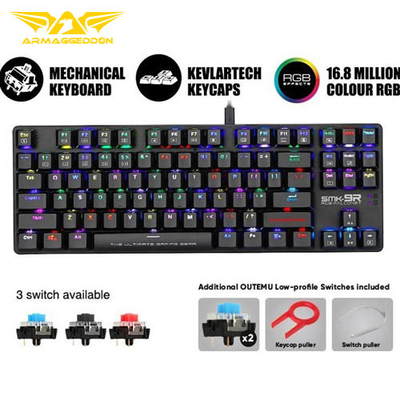 Product Πληκτρολόγιο Ενσύρματο Armaggeddon Mechanical LOW PROFILE RGB FALCONET Black base image