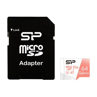 Product Κάρτα Μνήμης microSDXC 64GB Silicon Power Superior, C10 Uhs-I U3 A1 V30 base image