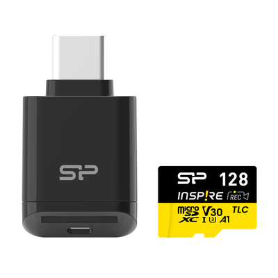 Product Κάρτα Μνήμης microSDXC 128GB Silicon Power Inspire με Card Reader, Uhs-I U3 A1 V30 base image