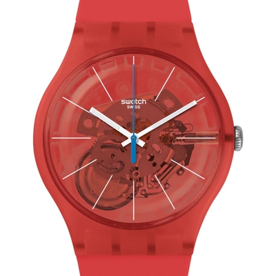 Product Ανδρικό Ρολόι Swatch Suoo105 (41mm) Καουτσούκ Λουράκι Κόκκινο base image