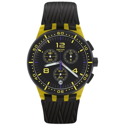 Product Ανδρικό Ρολόι Swatch Susj403 (42mm) Καουτσούκ Λουράκι Μαύρο base image