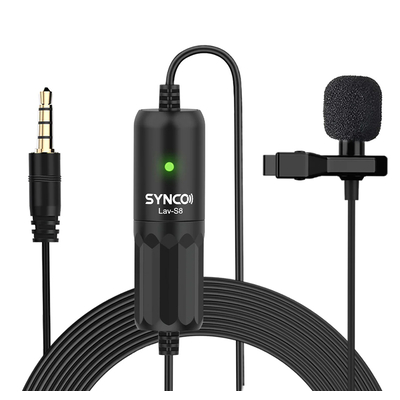 Product Μικρόφωνο Synco Lav-S8 με clip-on, omnidirectional, 3.5mm, 8m, μαύρο base image