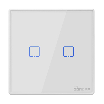 Product Διακόπτης Sonoff smart T2EU2C-RF 433MHz, αφής, διπλός, λευκός base image