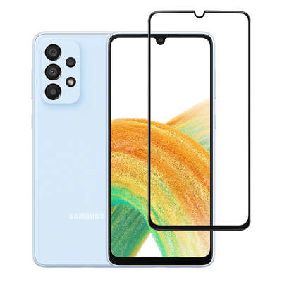 Product Screen Protector Powertech Tempered Glass 5D TGC-0553, full glue, Samsung A33 5G, μαύρο base image