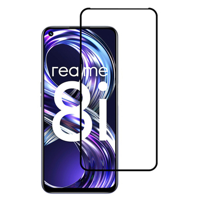 Product Screen Protector Powertech Tempered Glass 5D TGC-0575, Realme 8i, full glue, μαύρο base image