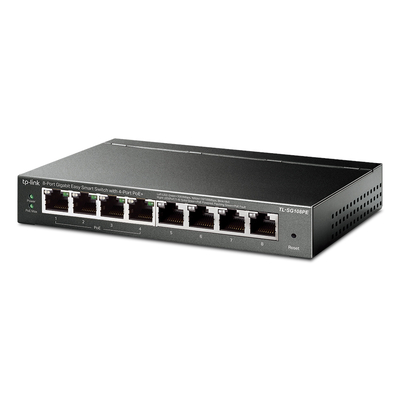 Product Network Switch TP-Link Easy Smart TL-SG108PE, 8-Port Gbit, 4-Port PoE, Ver. 5.0 base image