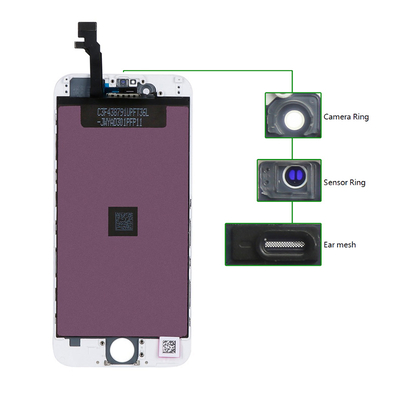 Product Ανταλλακτικά Κινητών Tianma High Copy LCD για iPhone 6G, Camera-Sensor Ring, Ear Mesh, White base image
