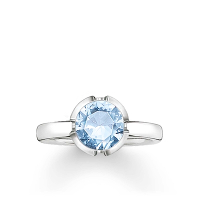 Product Γυναικείο Δαχτυλίδι Thomas Sabo 034-009-31-52 (52cm) από Ασήμι Blue, Silver base image