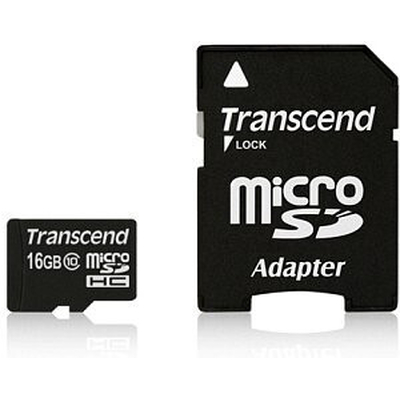 Product Κάρτα Μνήμης MicroSDHC Transcend 16GB Class 10 + SD-Adapter base image