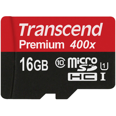 Product Κάρτα Μνήμης MicroSDHC Transcend 16GB Class 10 UHS-I 400X base image