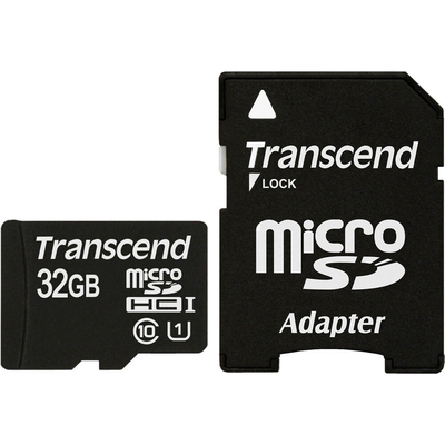 Product Κάρτα Μνήμης MicroSDHC 32GB Transcend +1Adapter Cl10SDHC base image