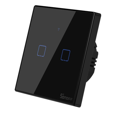 Product Smart Διακόπτης Sonoff ΤΧ-T3EU2C, αφής, Wi-Fi, διπλός, μαύρος base image