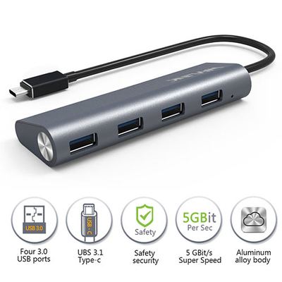 Product USB Hub Wavlink SUPERSPEED USB-C 3.0 4-PORT ALUMINUM base image