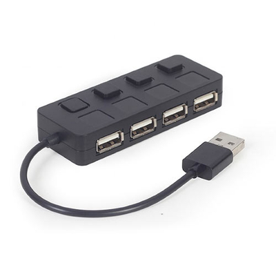 Product USB Hub Gembird 4-PORT USB 2.0 With SWITCHES Black base image