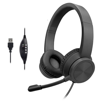 Product Multimedia Ακουστικά Lamtech USB STEREO with MIC NOISE CANCELLING Black base image
