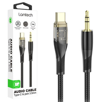 Product Καλώδιο USB Lamtech AUDIO Type-C TO 3.5MM JACK Black 1M base image