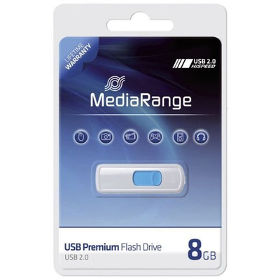 Product USB Flash 8GB MediaRange USB 2.0 Slider blue base image