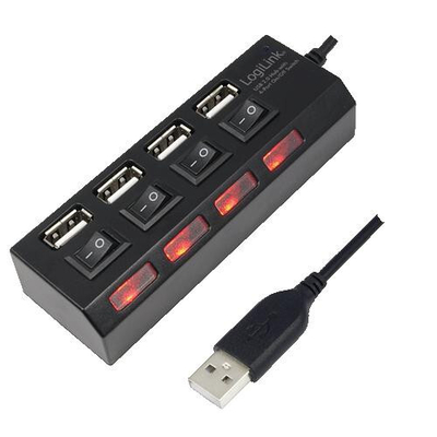 Product USB Hub LogiLink USB 2.0 Hub black 4 Θυρών base image