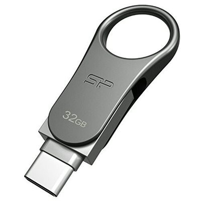 Product USB Flash 32GB Silicon Power C80 Silver Type C-Ready USB 3.0 base image
