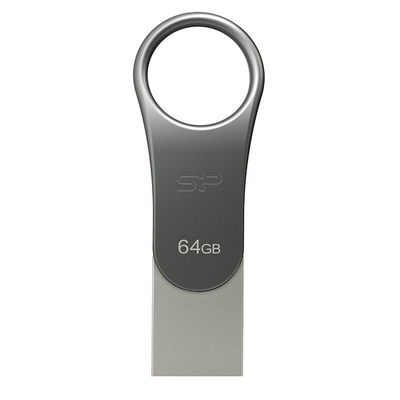 Product USB Flash 64GB Silicon Power C80 Silver Type-C Ready USB 3.0 base image
