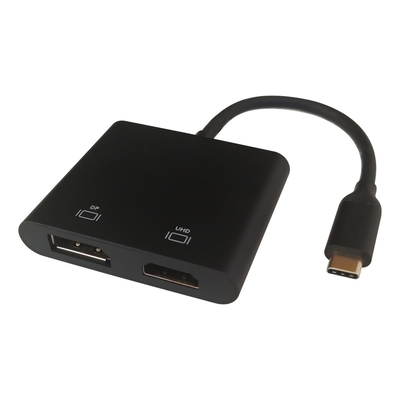 Product Αντάπτορας USB Deltaco Multi-Stream Type-C σε 1x HDMI και 1x Display Port 2x 4K/60Hz 10cm Μαύρος base image