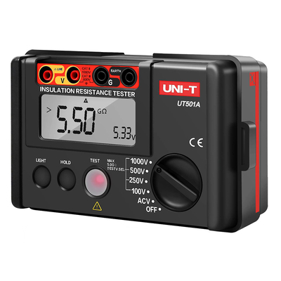 Product Tester μόνωσης Uni-T UT501A, 100V/250V/500V/1000V base image