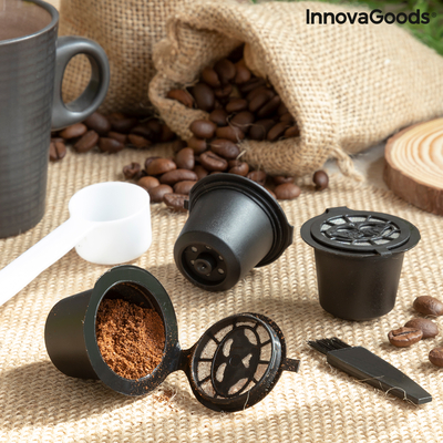 Product Σετ 3 Επαναχρησιμοποιήσιμες Κάψουλες Καφέ Recoff InnovaGoods base image