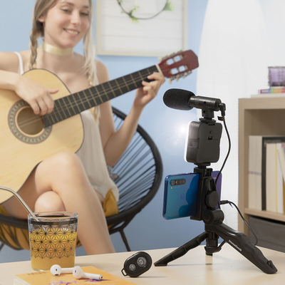 Product Kit Vlogging με Φως, Μικρόφωνο και Τηλεχειριστήριο Plodni InnovaGoods 6 Τεμάχια base image