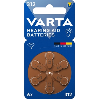 Product Μπαταρίες Ακουστικών Βαρηκοΐας Varta 312 (6 τμχ) base image