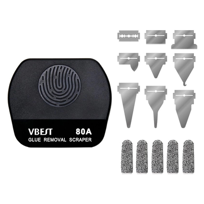 Product Εργαλείο Αφαίρεσης Κόλλας Best Vbst-80B με 9X Λεπίδες & 5X Finger Sleeves, για Service Κινητών base image