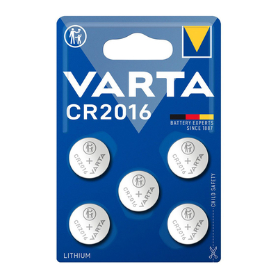 Product Μπαταρίες Ρολογιών Varta Λιθίου CR2016, 3V, 5τμχ base image