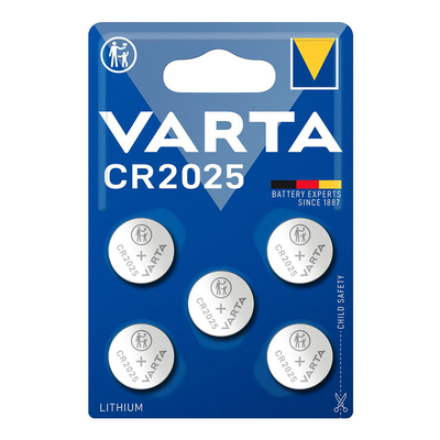 Product Μπαταρίες Ρολογιών Varta Λιθίου CR2025, 3V, 5τμχ base image
