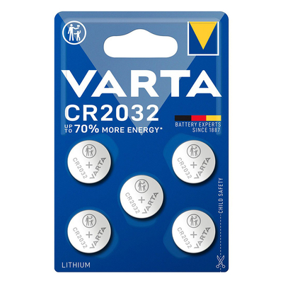 Product Μπαταρίες Ρολογιών Varta Λιθίου CR2032, 3V, 5τμχ base image