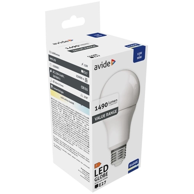 Product Λάμπα LED Avide Κοινή 15W E27 Ψυχρό 6400K Value base image