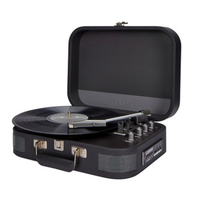Product Πίκαπ Aiwa Vintage Turntable In Leather Briefcase With 2 Way Bluetooth Dark Silver  base image