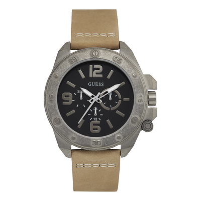 Product Ανδρικό Ρολόι Guess W0659G4 (46mm) Δερμάτινο Λουράκι Μπεζ base image
